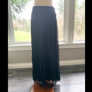 Long Maxi skirt with sheer overlay